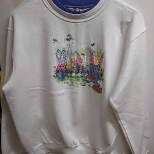 Women's "Top Stitch" Sweatshirt-Morning Sun- Large